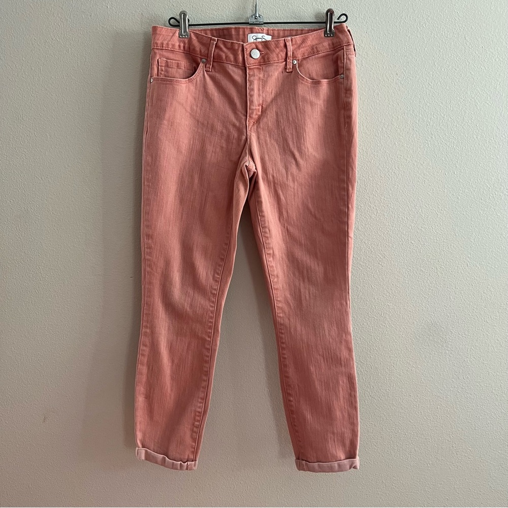 Jessica Simpson Cropped Denim Pants, Peach, Size 6 (28)